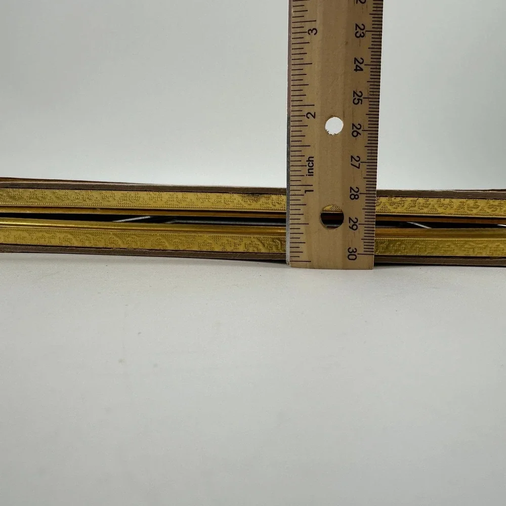 Vintage Style Gold Metal Hinged Double Picture Frame Bifold for Two 8x10 Photos